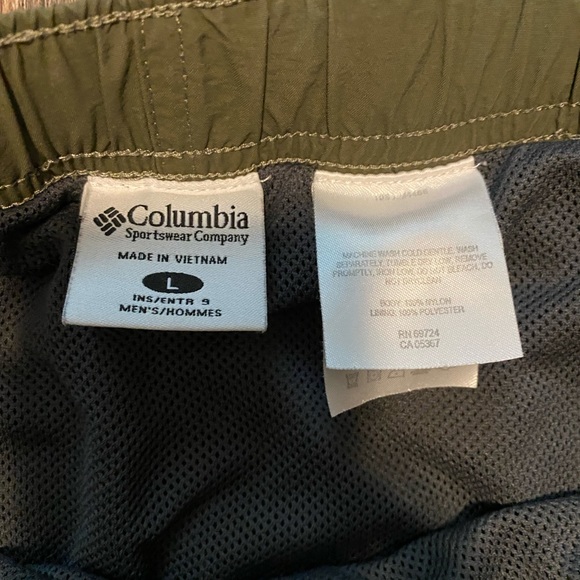 Columbia Green Outdoor Hiking Cargo Shorts Mens Large - Picture 3 of 5